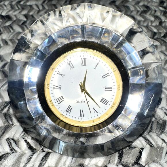 Vintage Lenox Jeweled Ice Table Clock Diamond Shaped - Picture 1 of 5